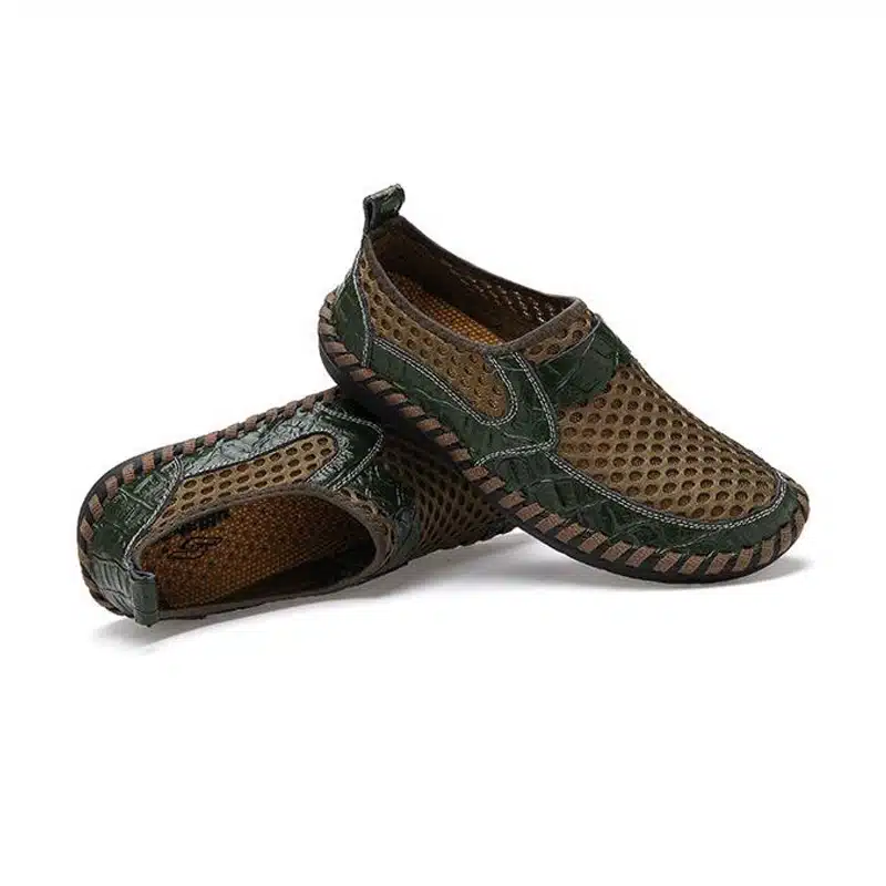 YIGER New Men Net Shoes Genuine Leather Summer Casual Men Sandals Men Loafers shoes Lazy Style Breathable Large Size 38-48 0060 18