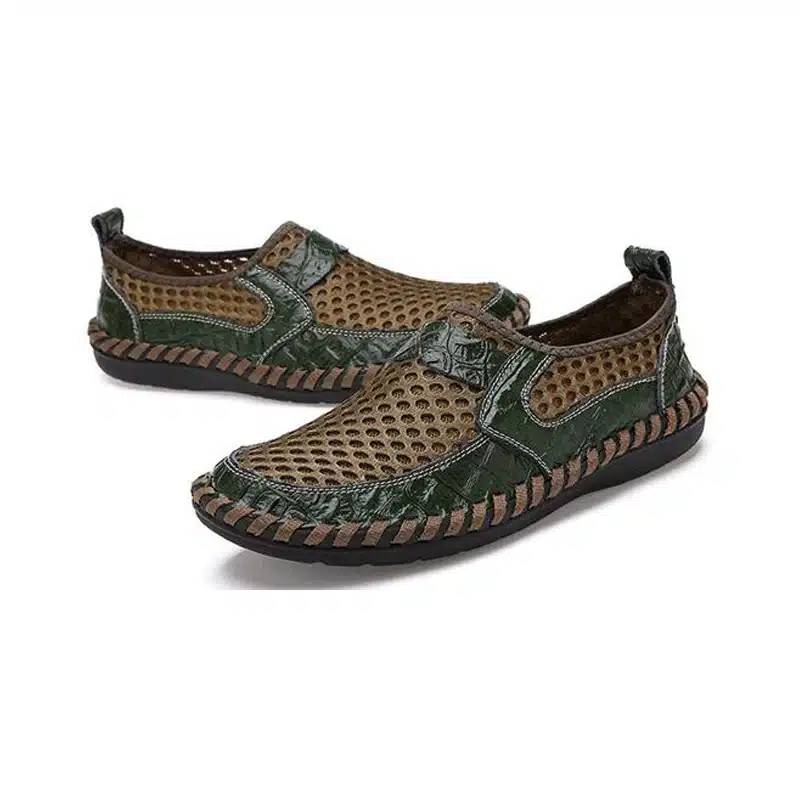 YIGER New Men Net Shoes Genuine Leather Summer Casual Men Sandals Men Loafers shoes Lazy Style Breathable Large Size 38-48 0060 19