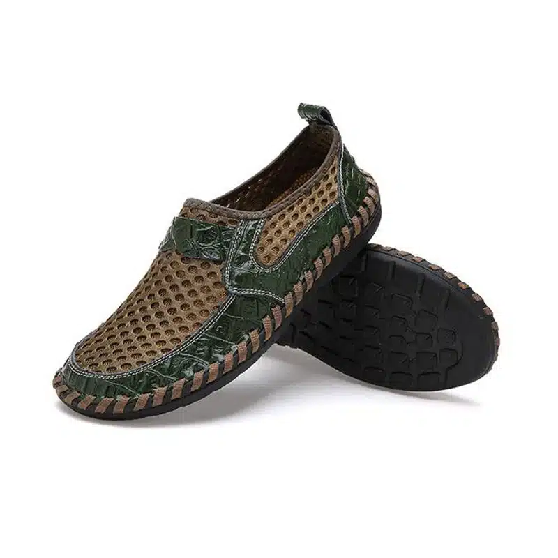 YIGER New Men Net Shoes Genuine Leather Summer Casual Men Sandals Men Loafers shoes Lazy Style Breathable Large Size 38-48 0060 20
