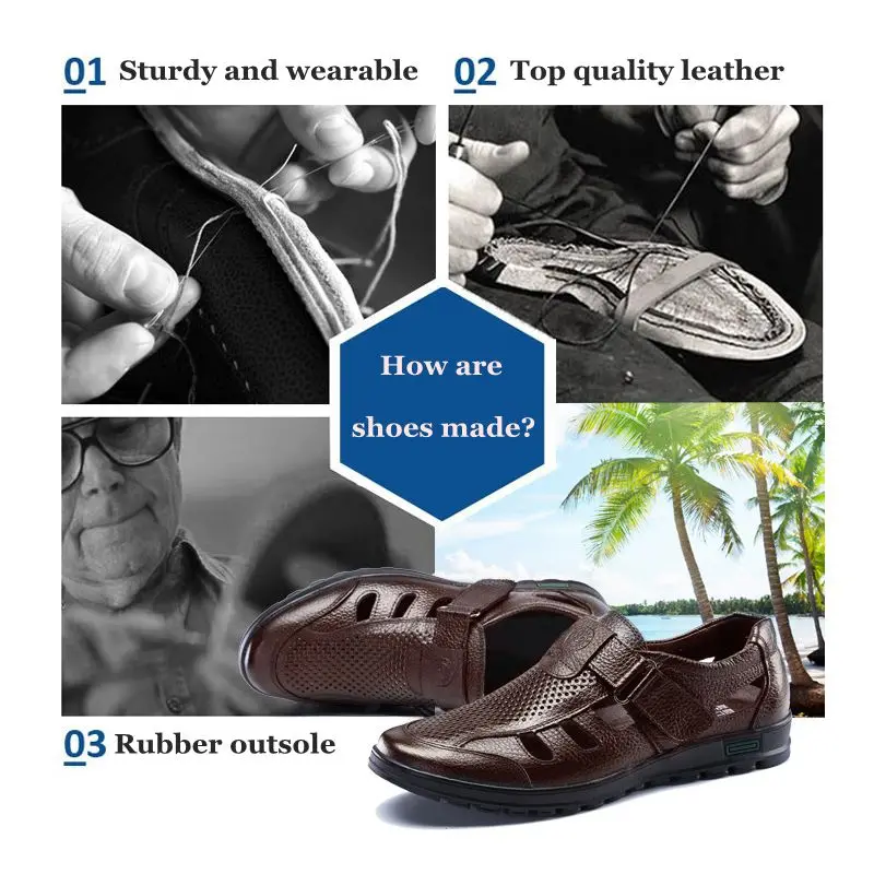 YWEEN Big Size men sandals genuine leather sandals Men outdoor casual shoes Breathable Fisherman Shoes men Beach shoes 14