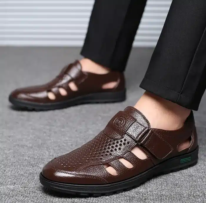 YWEEN Big Size men sandals genuine leather sandals Men outdoor casual shoes Breathable Fisherman Shoes men Beach shoes 25