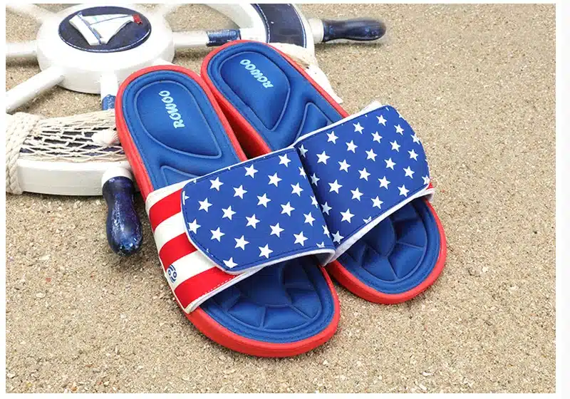 Mens Slippers Breathable Star Striped Memory Foam Indoor Comfortable Flip Flops Beach Sandals Outdoor New Summer Sandals Men 13