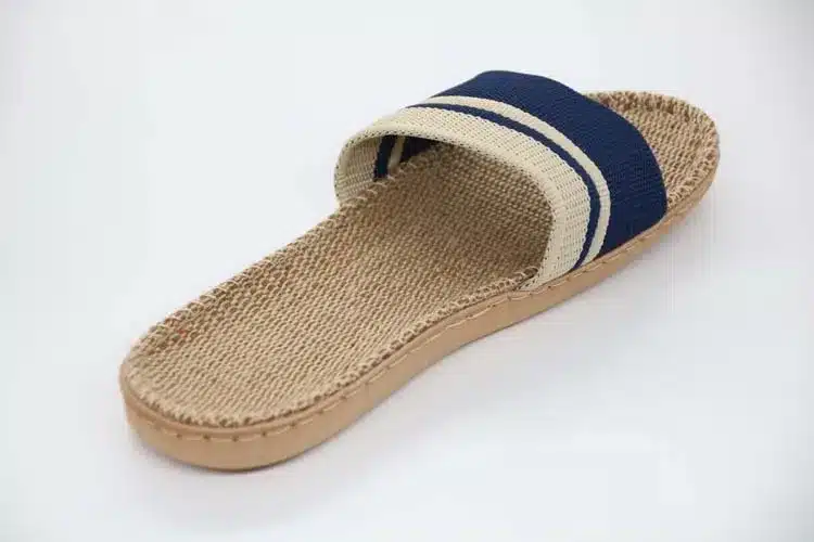 COOLSA New Men Linen Slippers Stripe Hemp Flip Flops Flat Non-slip Sandals Home Slippers Male Casual Indoor Flax Hot Beach Shoes 5