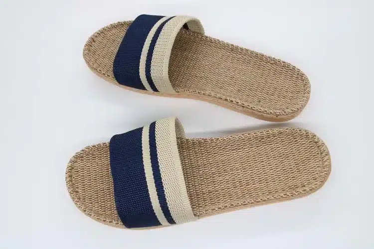 COOLSA New Men Linen Slippers Stripe Hemp Flip Flops Flat Non-slip Sandals Home Slippers Male Casual Indoor Flax Hot Beach Shoes 8