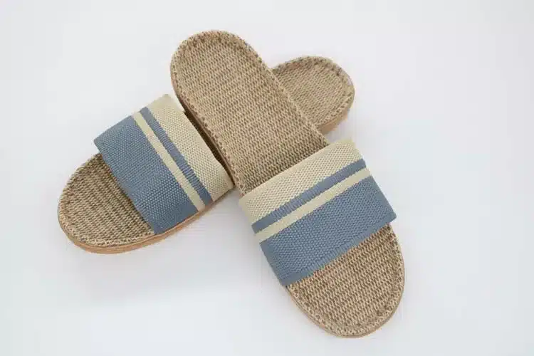 COOLSA New Men Linen Slippers Stripe Hemp Flip Flops Flat Non-slip Sandals Home Slippers Male Casual Indoor Flax Hot Beach Shoes 11