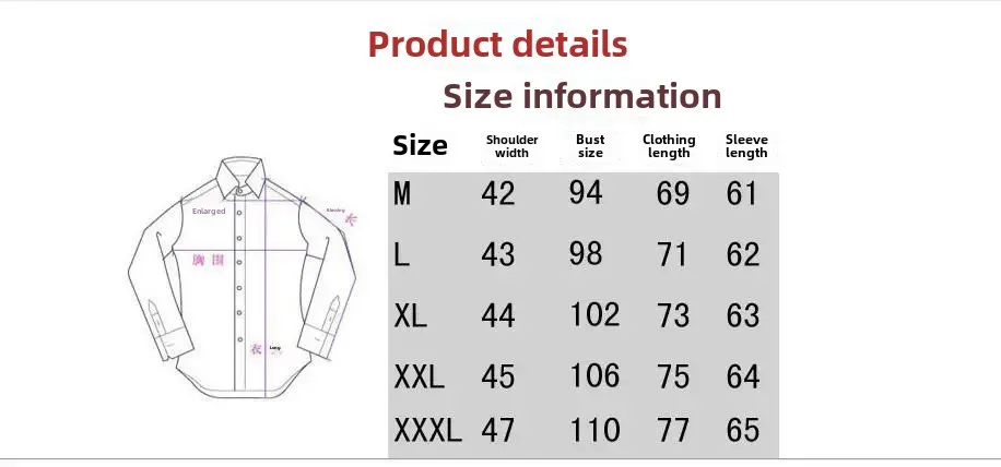 Pilt meeste pintsaku suuruste tabelist, millel on näidatud erinevate suuruste mõõtmed nagu õla laius, rindkere ümbermõõt, rõiva pikkus ja varruka pikkus. Vasakul pool on joonis, mis illustreerib mõõtude asukohti pintsakul.