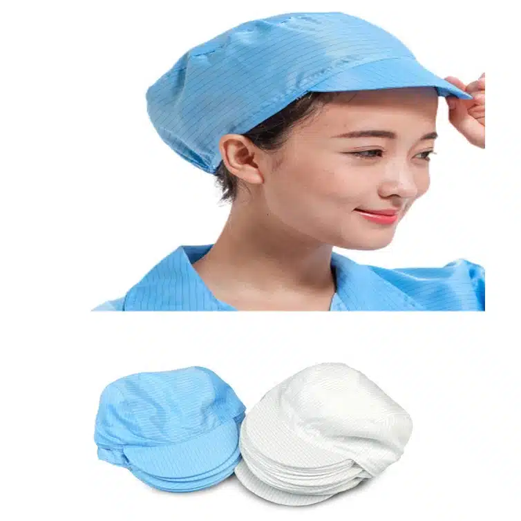 Anti-static-Hat-t-Full-Conductive-Wire-Anti-dust-Food-Cap-Breathable-With-Adjustable-Strap-Working