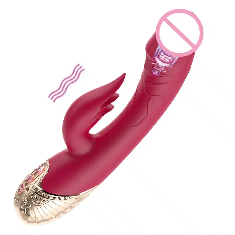 Punast värvi kahe otsaga vibraator, millel on elegantne kuldne detail alumisel osal. Vibraatori unikaalne kuju ja sile materjal loovad lisamõnu, samal ajal kui selle ergonoomiline disain sobib ideaalselt igapäevaseks kasutamiseks.