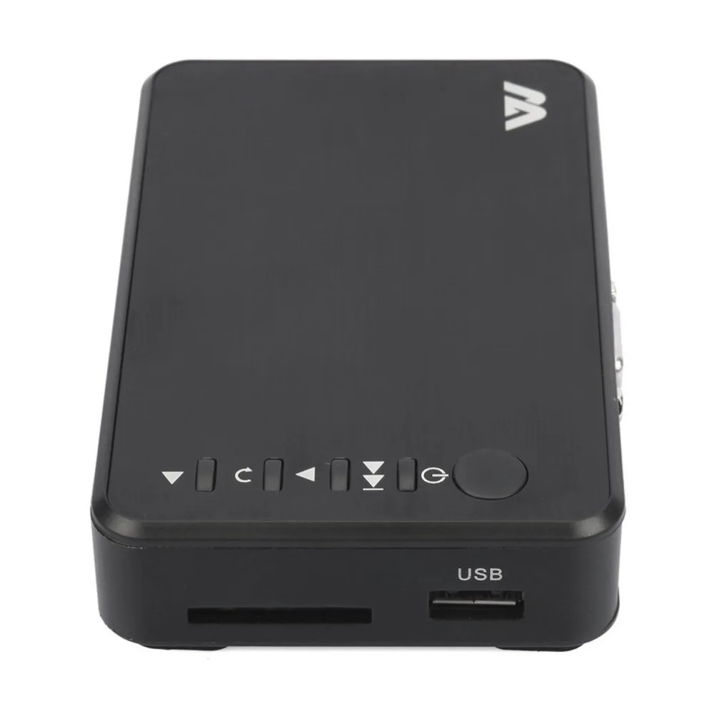 must ristkülikukujuline meediapleier USB ja mälukaardi pesaga