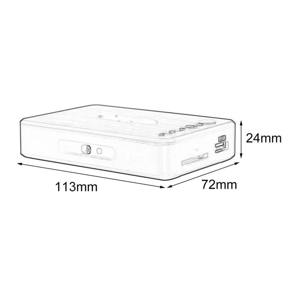 kompaktne must meediapleier, millel on usb ja sd kaardi pesad