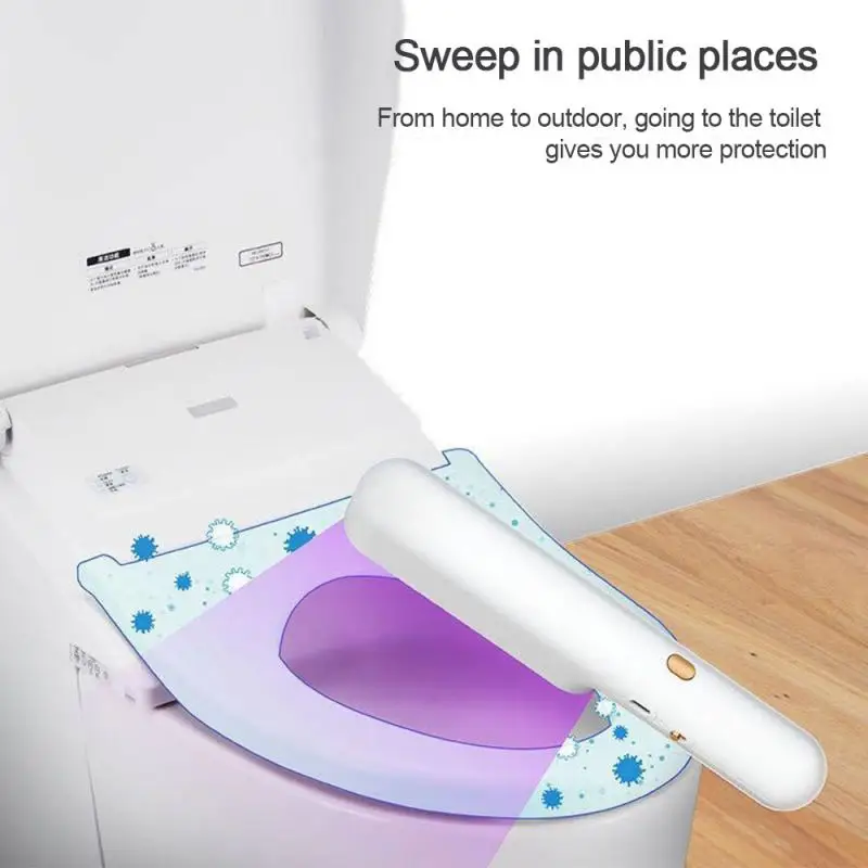 valge kaasaskantav UV steriliseerija tualetipoti kohal