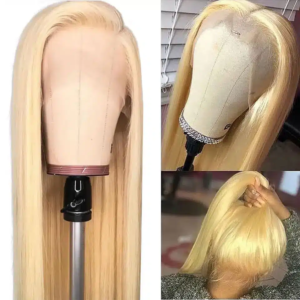 sirgete blondide juustega parukas mannekeenil