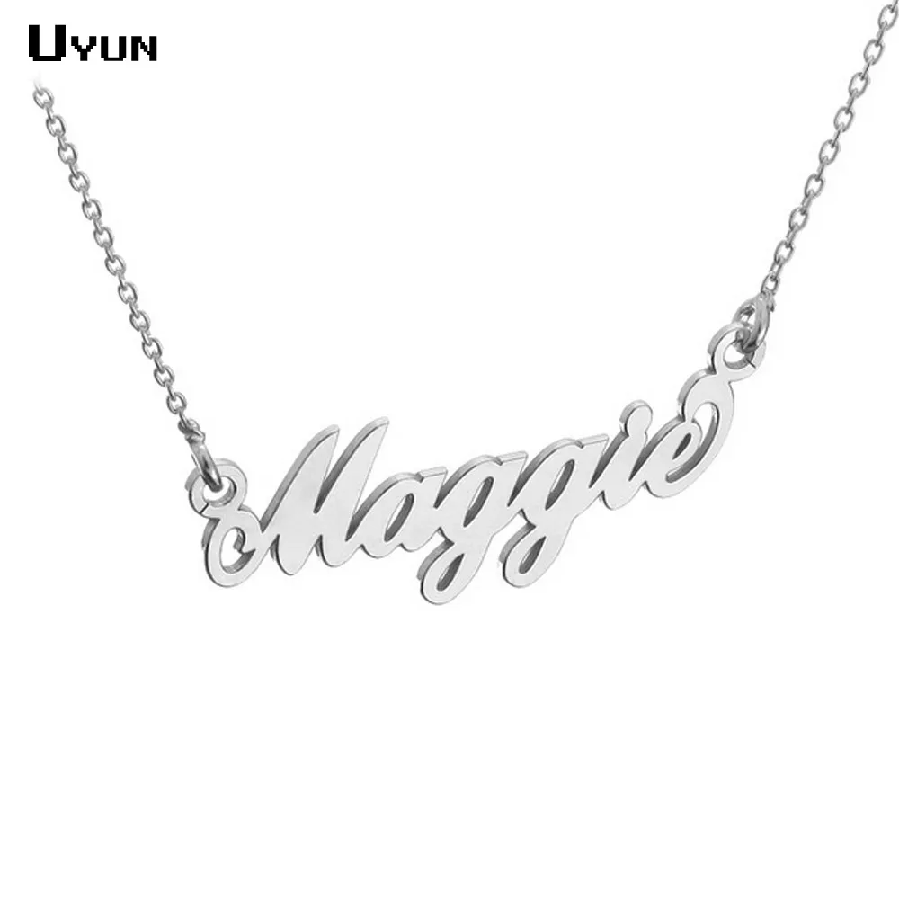 Personalized Carrie Style Name Necklace Silver Custom Name Plate Necklaces Fashion Statement Necklace For Best Friend Jewelry 13