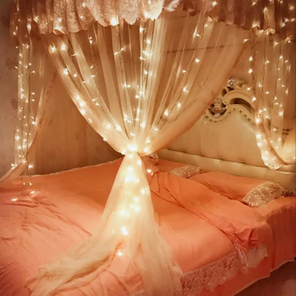 LED Curtain Wedding Fairy String Light 2mx2m 200 Led Garland Indoor Outdoor Garden Party Decoration 110V 220V AC Plug JQ 7