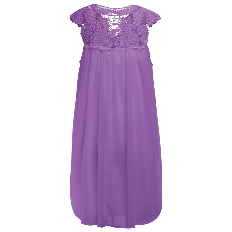 Women's 2019 Bohemia summer dress stitching loose sexy dress Short sleeved chiffon solid lace beach dress women dropshing LD162 22