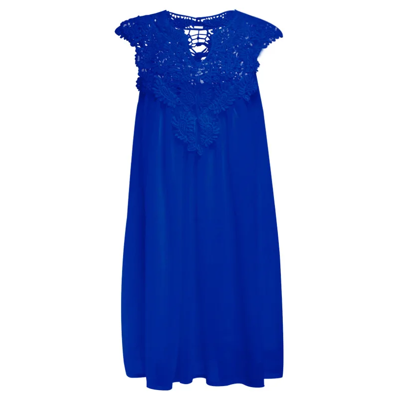 Women's 2019 Bohemia summer dress stitching loose sexy dress Short sleeved chiffon solid lace beach dress women dropshing LD162 23