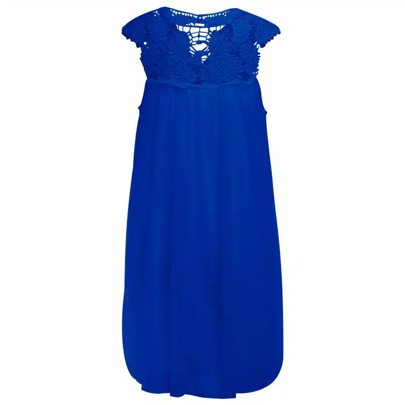 Women's 2019 Bohemia summer dress stitching loose sexy dress Short sleeved chiffon solid lace beach dress women dropshing LD162 24