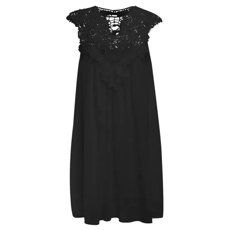 Women's 2019 Bohemia summer dress stitching loose sexy dress Short sleeved chiffon solid lace beach dress women dropshing LD162 25