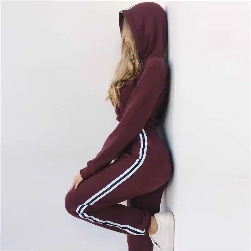 Women's Tracksuits 2 Piece Set Pink Crop Top And Pants Fashion 2018 Autumn Casual Lady Tumblr Long Sleeve Hoodies Pants Suit 16