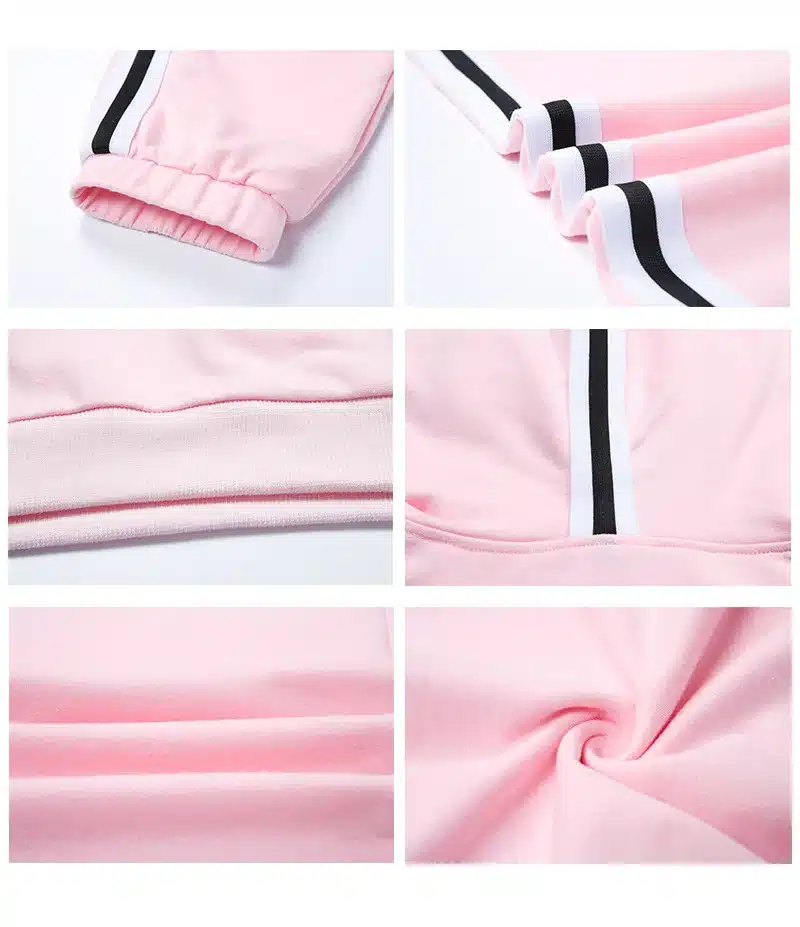 Women's Tracksuits 2 Piece Set Pink Crop Top And Pants Fashion 2018 Autumn Casual Lady Tumblr Long Sleeve Hoodies Pants Suit 30
