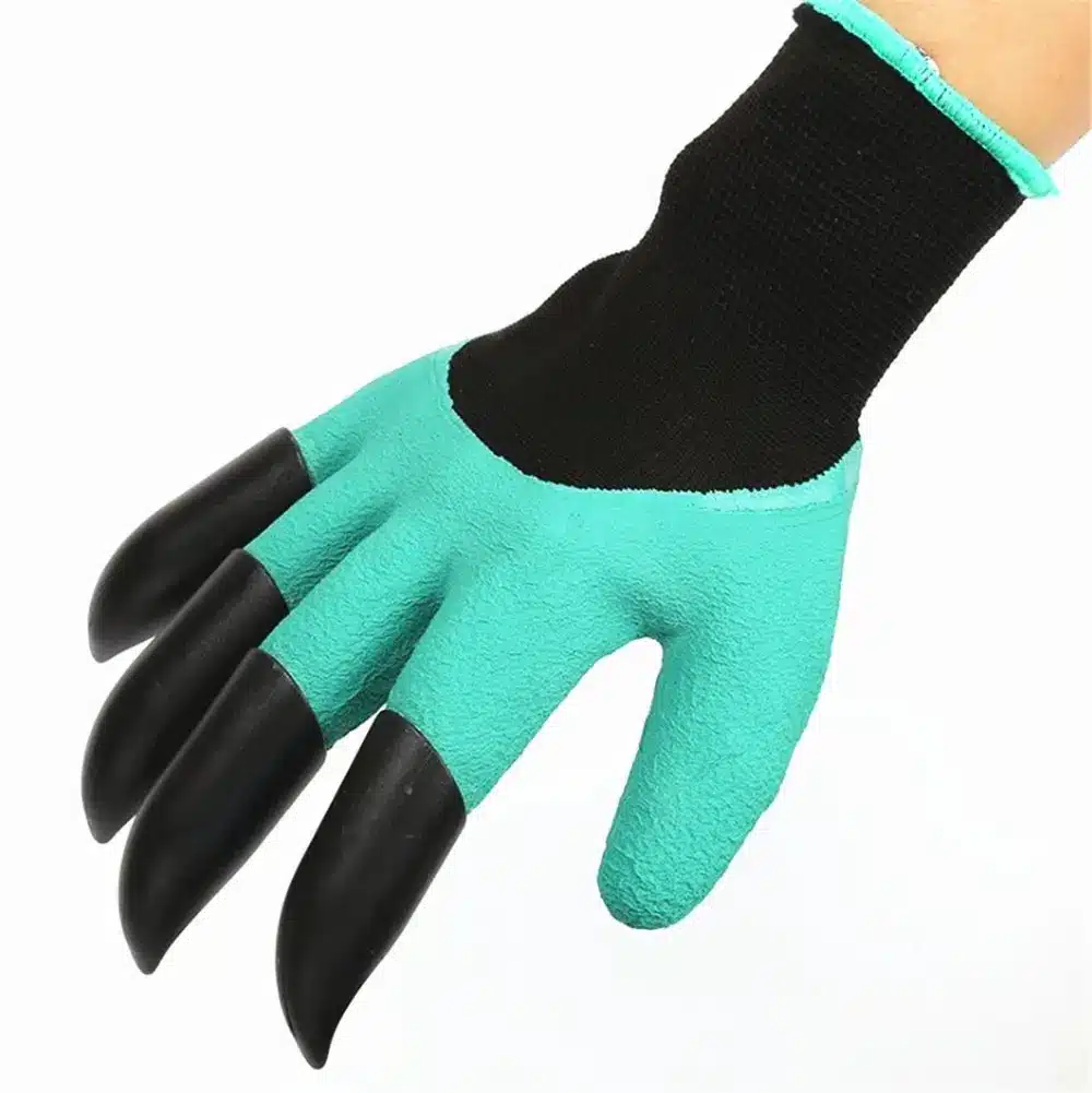 1 Pair New Gardening Gloves for Garden Digging Planting Garden Genie Gloves with 4 ABS Plastic Claws 16