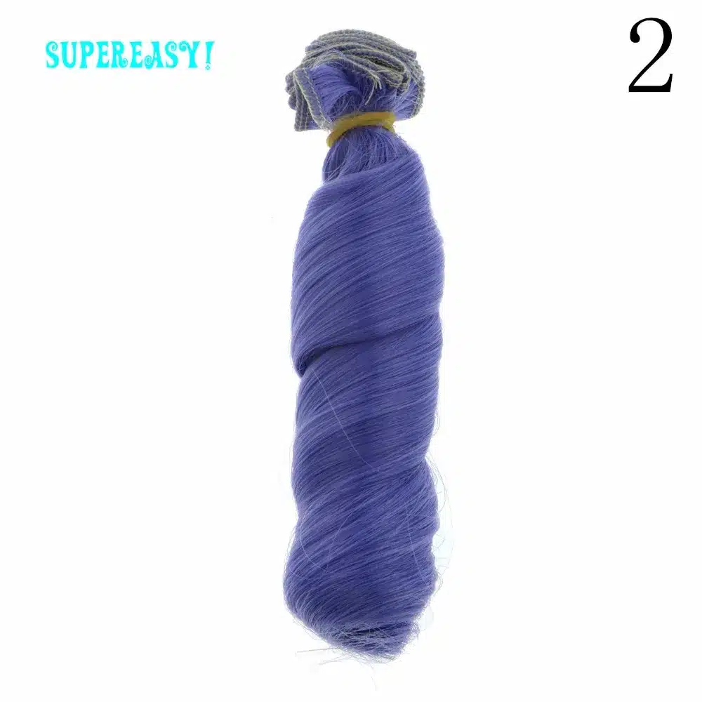 1 Pcs 15CM*100CM BJD Doll Hair Wavy Wigs Multicolor Light Gray Blue Handmake High Temperature Curly Wig 1/3 1/4 DIY For Barbie 12