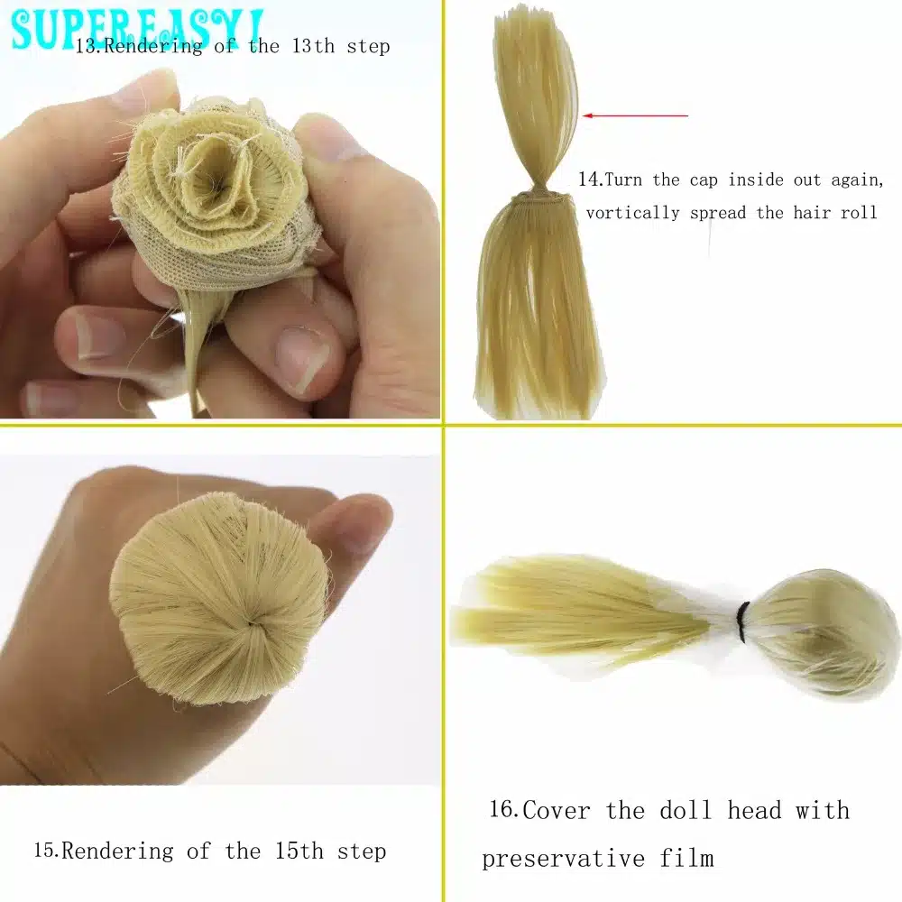 1 Pcs 15CM*100CM BJD Doll Hair Wavy Wigs Multicolor Light Gray Blue Handmake High Temperature Curly Wig 1/3 1/4 DIY For Barbie 26