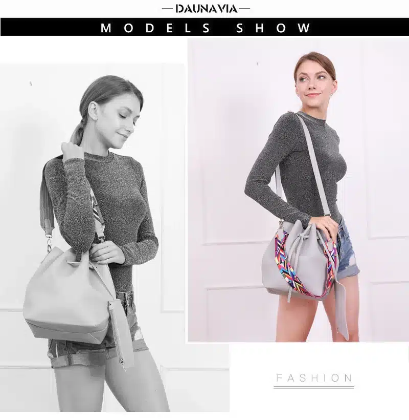 naine hoiab halli kunstnahast crossbody kotti värvilise sangaga