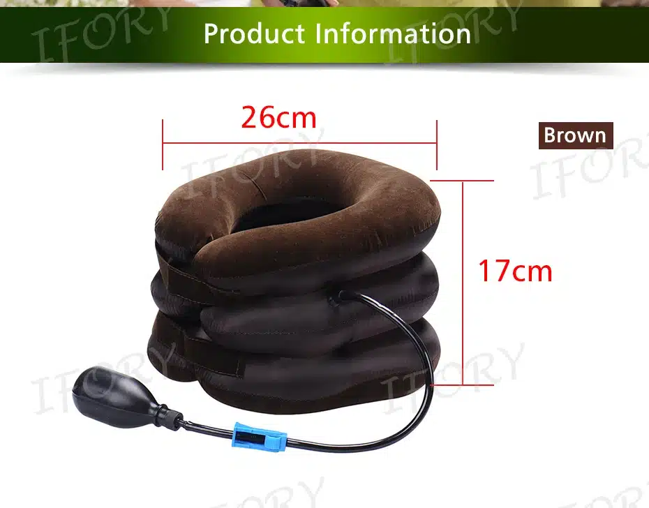 Ifory Health Care Inflatable Cervical Collar Traction Device Neck Stretcher Protector Vertebra Traction Massager Medical Care 15