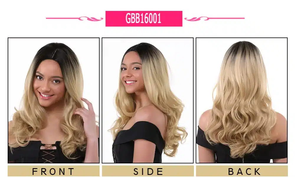HANNE Long Wavy Wig Ombre Brown Blonde/Grey High Density Heat Resistant Synthetic Hair Wig For Black/White Women Cosplay/Party 13