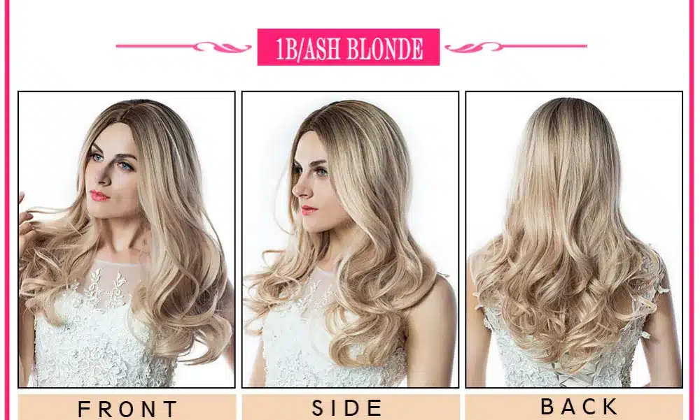 HANNE Long Wavy Wig Ombre Brown Blonde/Grey High Density Heat Resistant Synthetic Hair Wig For Black/White Women Cosplay/Party 14