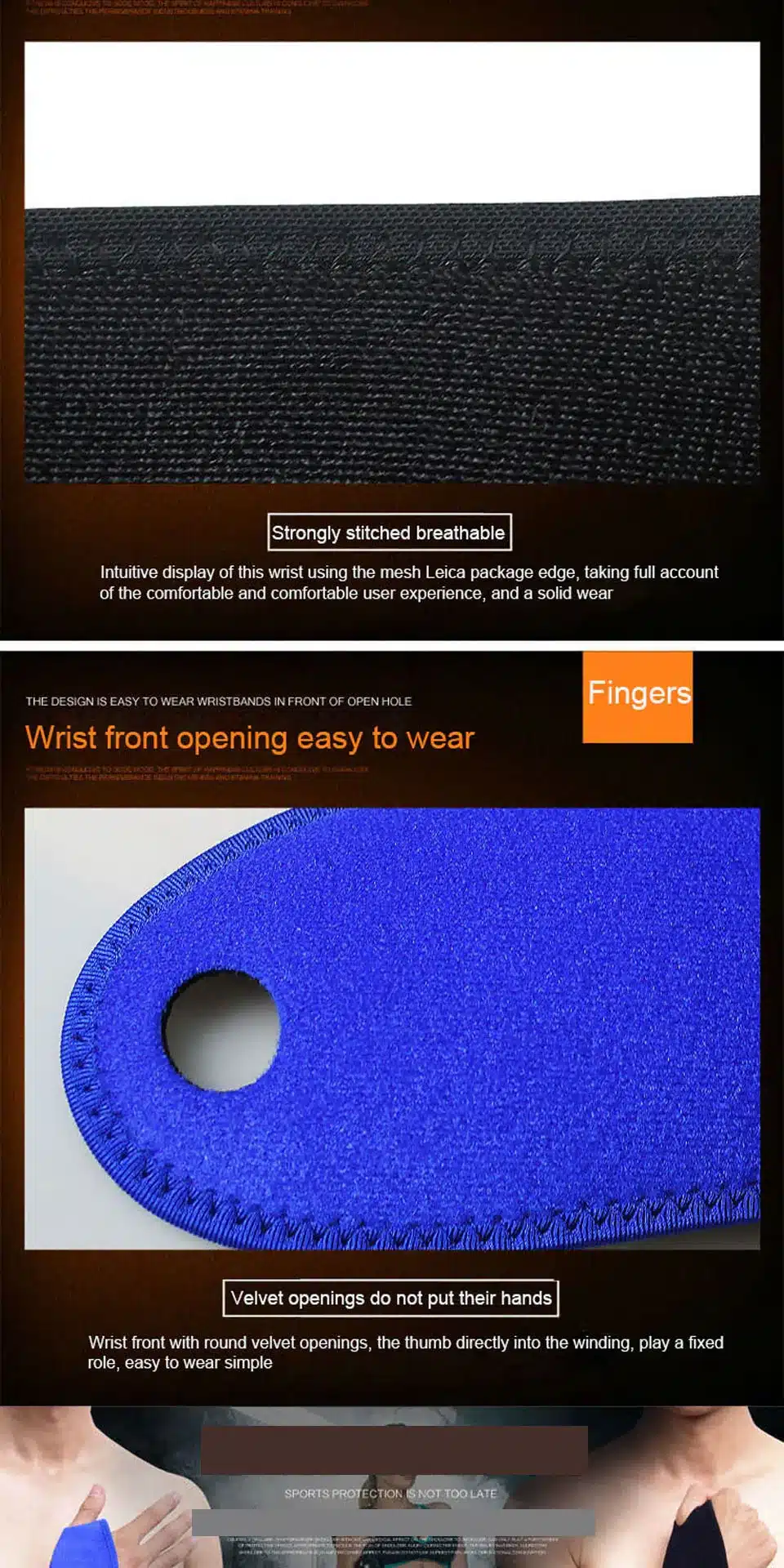 Aolikes 1Pcs Gym Wrist Band Sports Wristband New Wrist Brace Wrist Support Splint Fractures Carpal Tunnel Wristbands for Fitness 9
