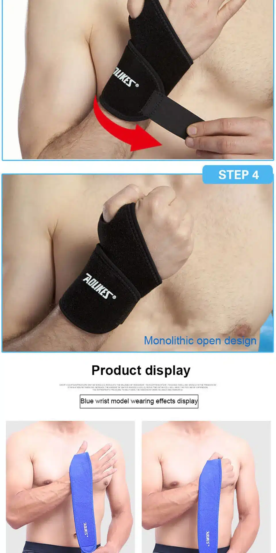 Aolikes 1Pcs Gym Wrist Band Sports Wristband New Wrist Brace Wrist Support Splint Fractures Carpal Tunnel Wristbands for Fitness 11