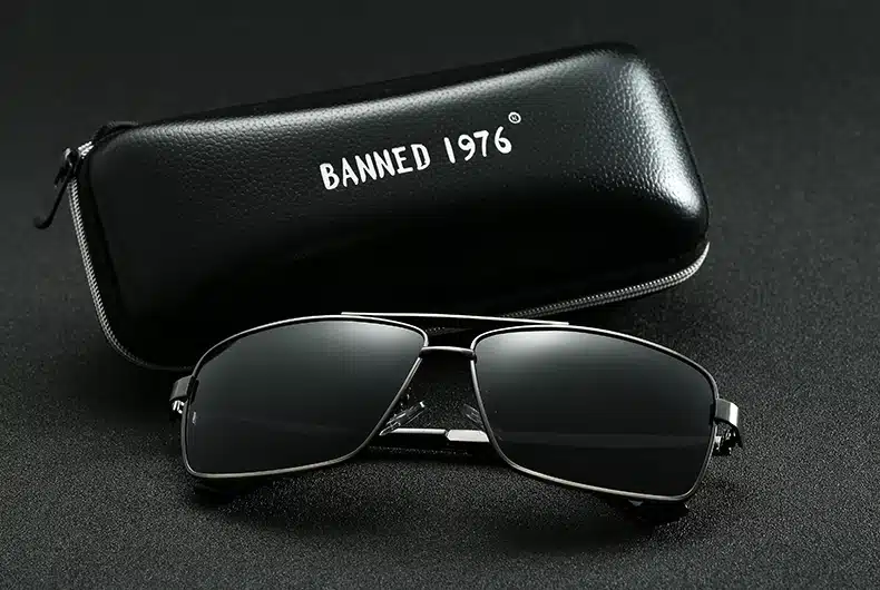 BANNED Fashion Sunglasses Men Polarized Sunglasses Men Driving Mirror Coating Points Black Frame Eyewear Male Sun Glasses UV400 11