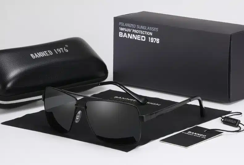 BANNED Fashion Sunglasses Men Polarized Sunglasses Men Driving Mirror Coating Points Black Frame Eyewear Male Sun Glasses UV400 20