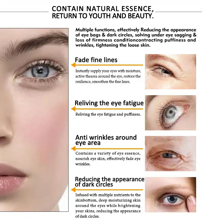 ARTISCARE Peptide Anti Wrinkles Eye Serum Roller Massager Eye Patches Skin Care Anti Puffiness Fine Lines Dark Circles Eye Cream 17
