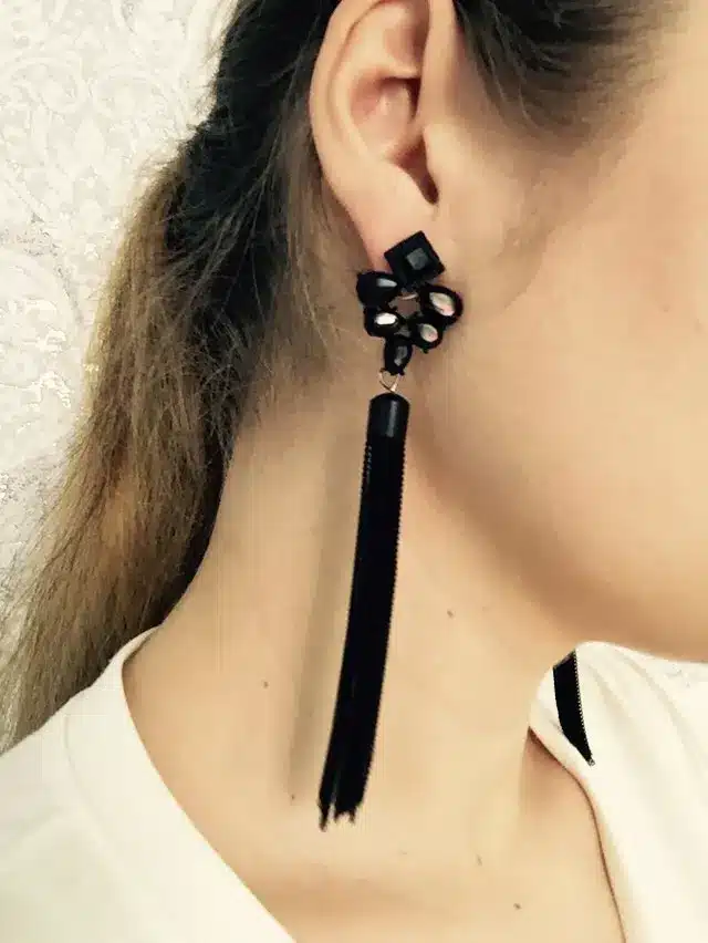 2018 new fashion personality metal chain tassel long earrings rhinestone jewelry wholesale gifts bijoux all match 24