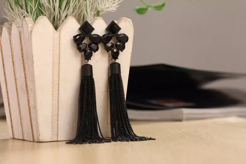 2018 new fashion personality metal chain tassel long earrings rhinestone jewelry wholesale gifts bijoux all match 29