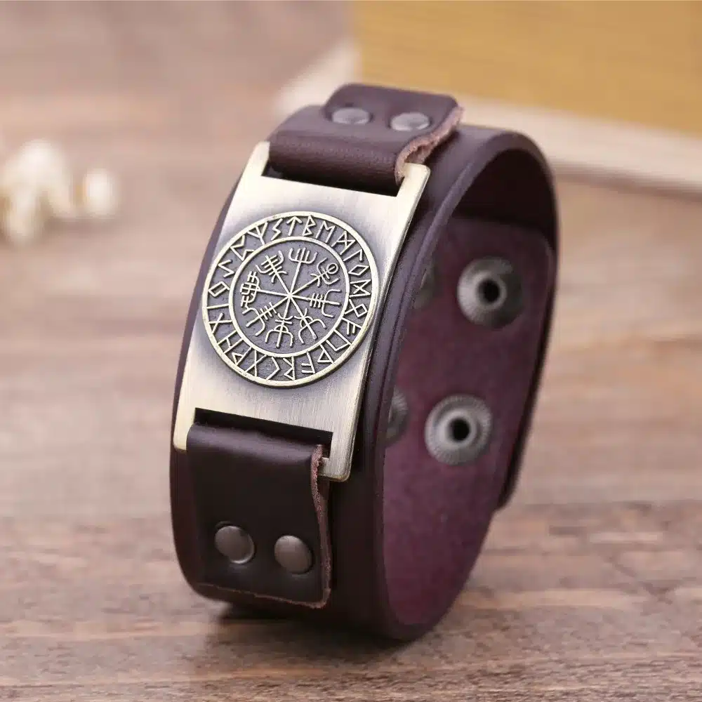 My Shape 2018 New Dropshipping Viking Vegvisir Compass Pendants Bangle Nordic Runes Men Jewelry Odin Symbol Leather Bracelets 18