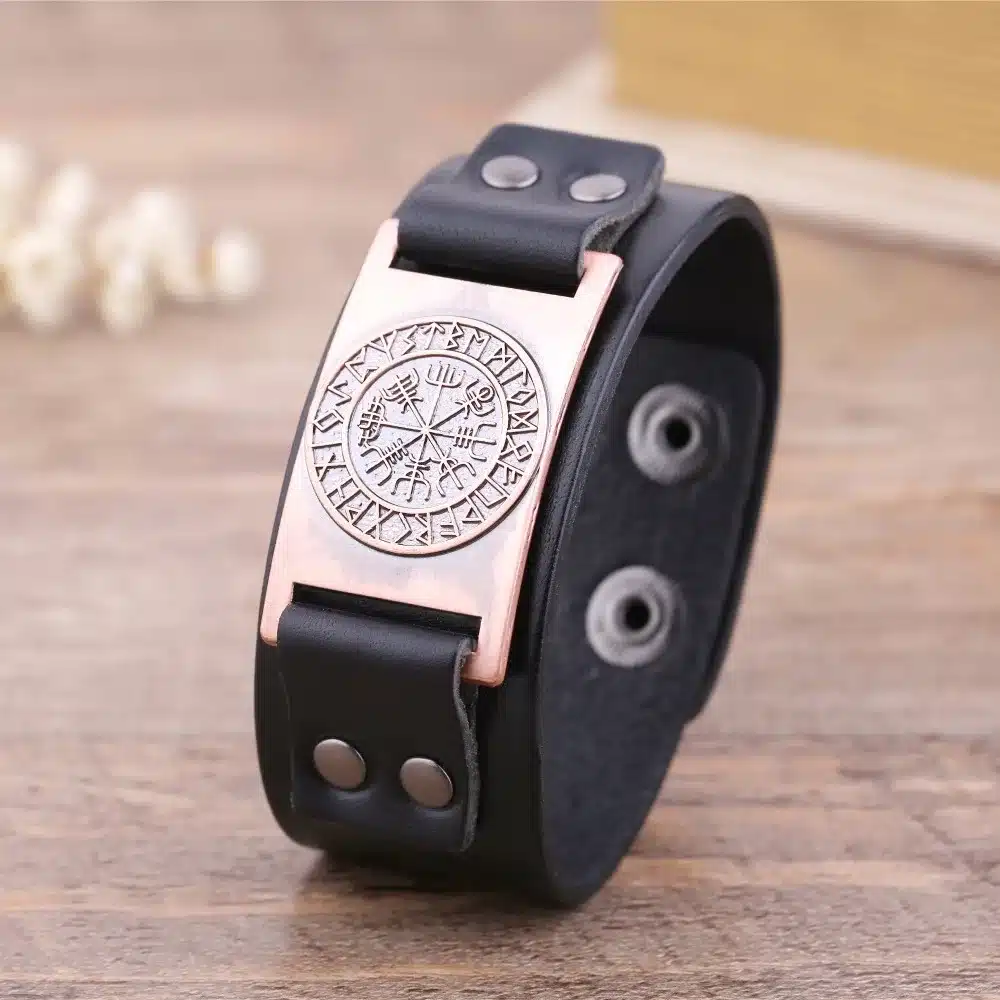 My Shape 2018 New Dropshipping Viking Vegvisir Compass Pendants Bangle Nordic Runes Men Jewelry Odin Symbol Leather Bracelets 19