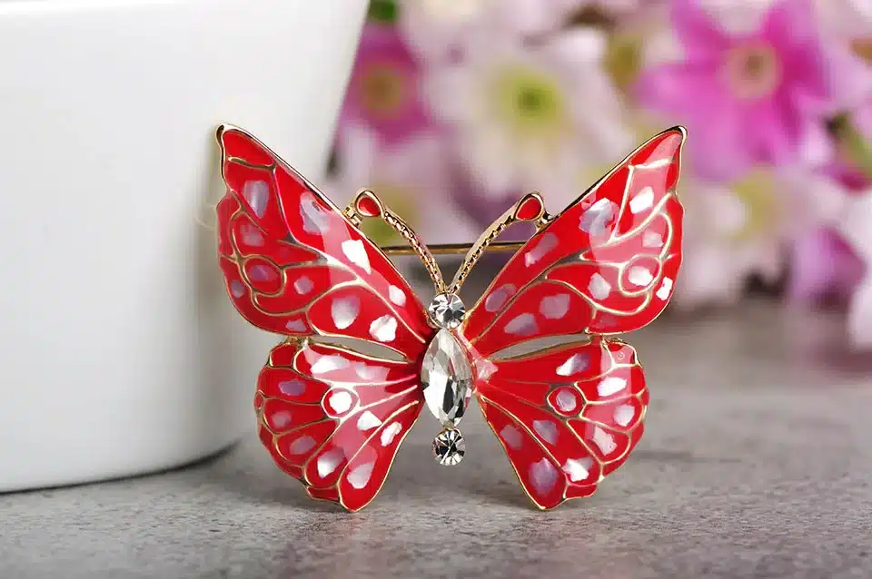 Blucome Fashion Blue Butterfly Brooch Clothes Accessories Gold-color Abalone Shell Insect Brooches Jewelry Pins For Suit Dress 14
