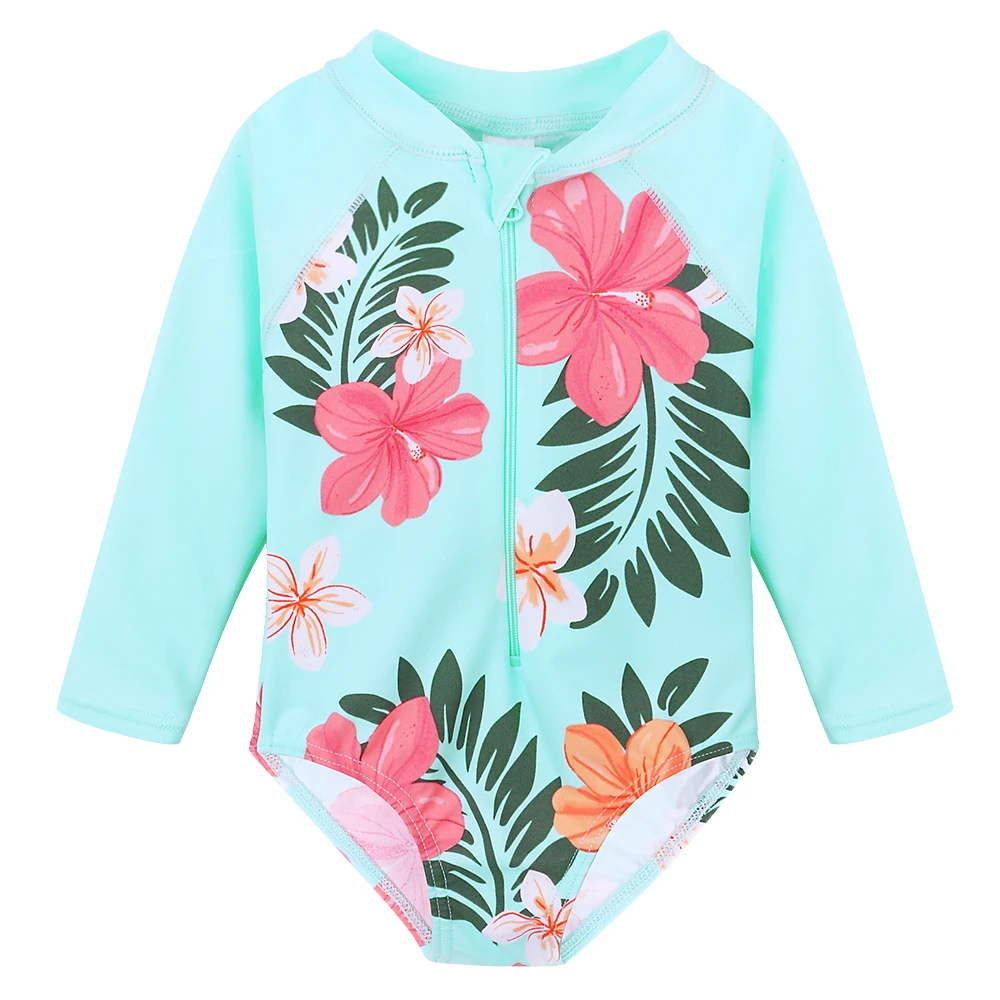 BAOHULU Cartoon Baby Girl Swimwear Petal Long Sleeve Swan Girls Swimsuit Kids Swimwear UPF50+One Piece Children Swimming Suit 7