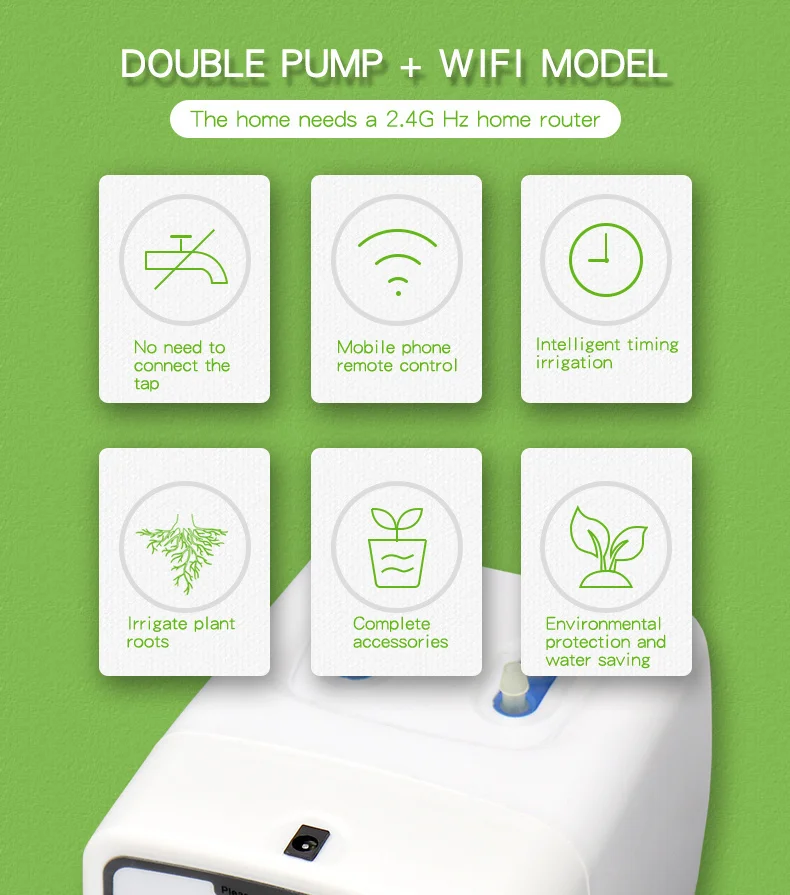 Topeltpumbaga WiFi kastmissüsteem | kujundav pilt e-kaubamaja pildikogust
