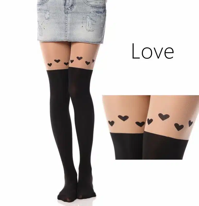 New Fashion Women Nylon Cute Cat Totoro Knee High Tights 16 Styles Tattoo Stockings Girls Sexy Pantyhose Over Knee Stockings 17