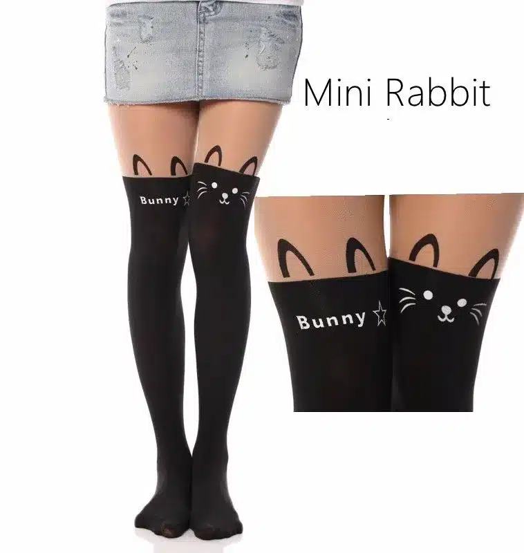 New Fashion Women Nylon Cute Cat Totoro Knee High Tights 16 Styles Tattoo Stockings Girls Sexy Pantyhose Over Knee Stockings 18