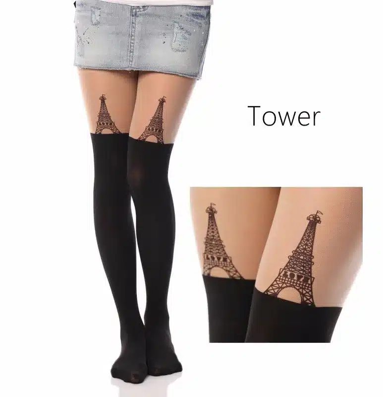 New Fashion Women Nylon Cute Cat Totoro Knee High Tights 16 Styles Tattoo Stockings Girls Sexy Pantyhose Over Knee Stockings 21