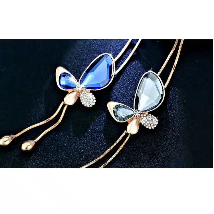 Classic Crystal Butterfly Tassel Long Necklace Women Bijoux New Fashion Jewelry Necklaces & Pendants Gift 13