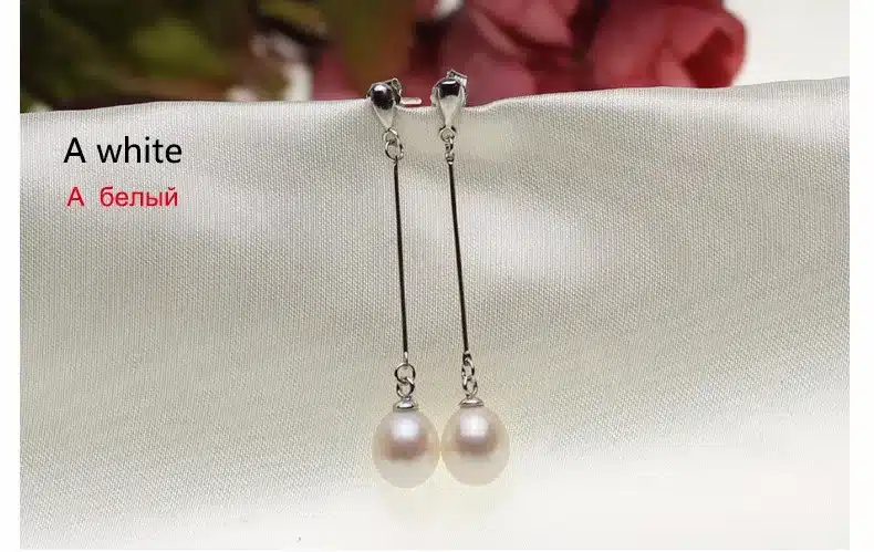 2017 Fashion Brand Natural Pearl Statement Earrings Outstanding For Women Long Earring 925 Sterling Silver Jewelry Wedding Gift 16