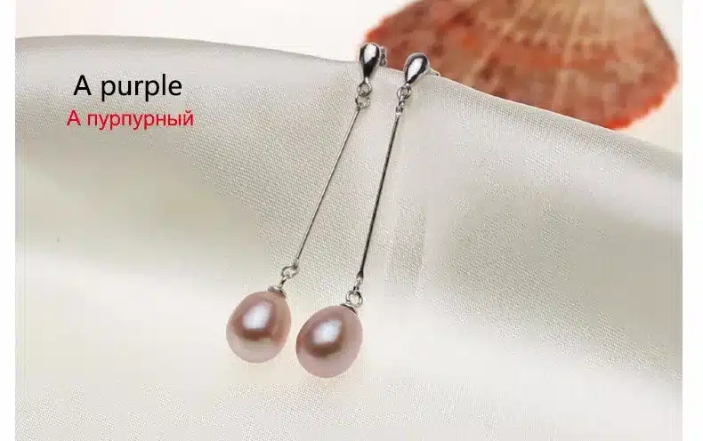 2017 Fashion Brand Natural Pearl Statement Earrings Outstanding For Women Long Earring 925 Sterling Silver Jewelry Wedding Gift 18