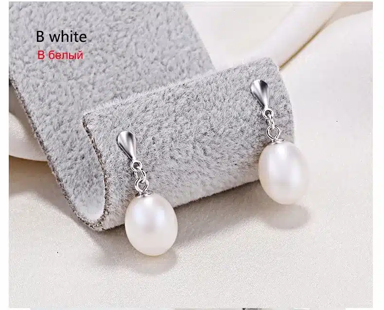 2017 Fashion Brand Natural Pearl Statement Earrings Outstanding For Women Long Earring 925 Sterling Silver Jewelry Wedding Gift 19